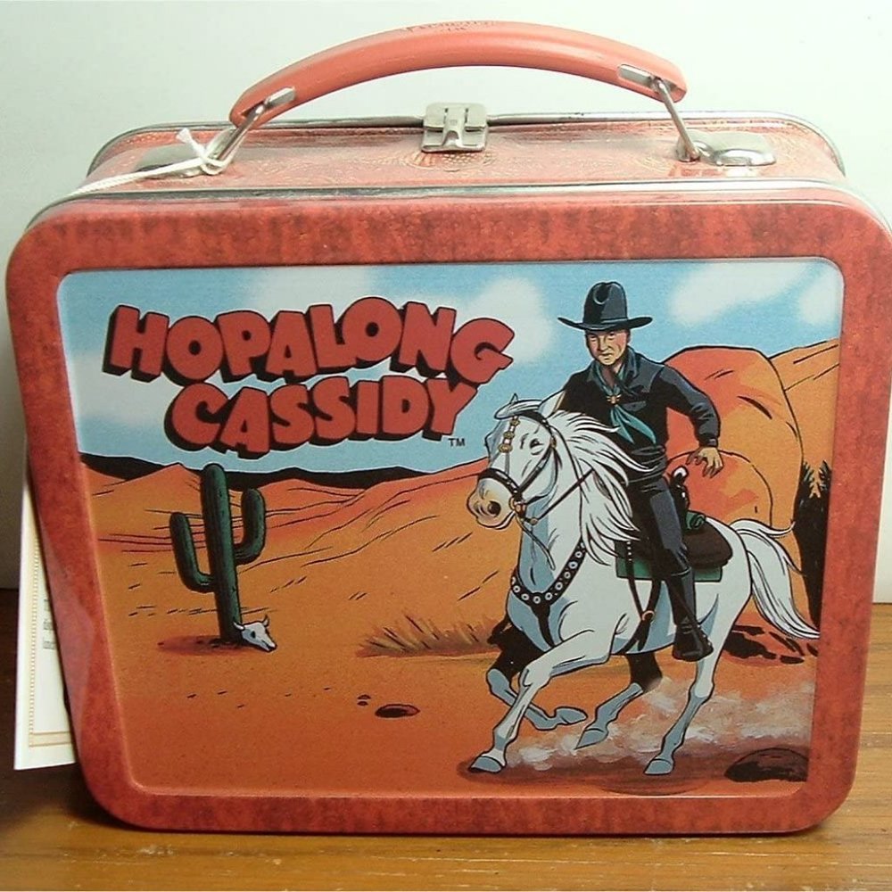 VINTAGE LUNCH BOX TIN 1999 HALLMARK HOPALONG CASSIDY.